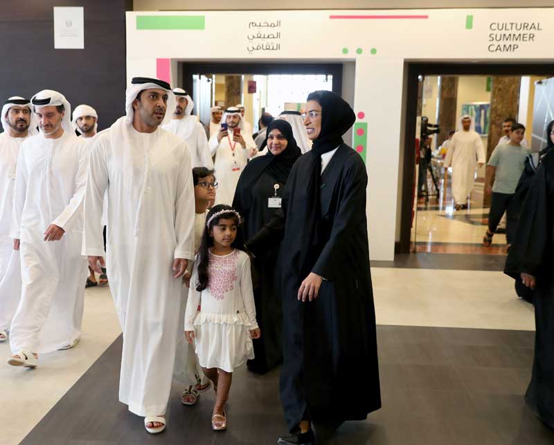 Sheikh Abdul Aziz Bin Humaid Al Nuaimi and Her Excellency Noura Al Kaabi inaugurate the Cultural Summer Camp at Ajman’s Cultural Centre